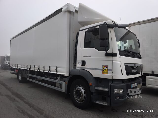 φορτηγό πλατφόρμα με μουσαμά MAN 18.290 TGM
