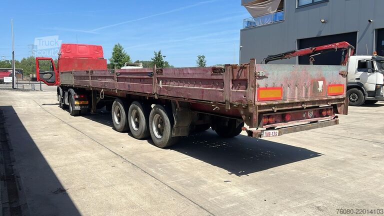 Atrelado da plataforma Groenewegen DRO 12 27 (TAMBOURS / DRUM BRAKES / BELGIAN TRA...
