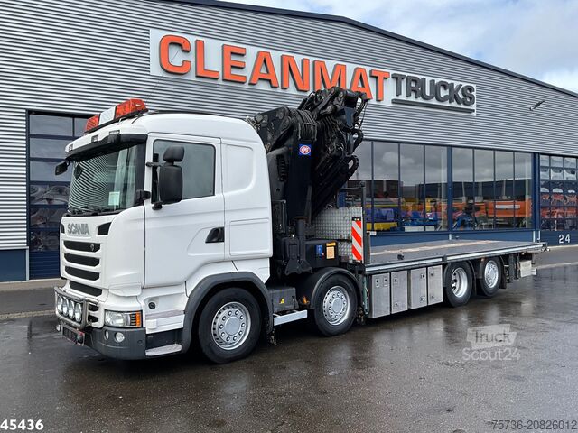 Kranbil Scania R490 8x2 Euro 6 Retarder HMF 85 Tonmeter laadkr...