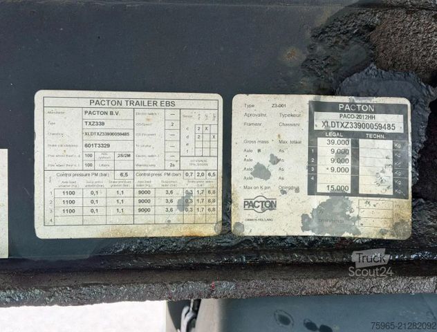 Semirremolque frigorífico PACTON HEIWO ISOLATED BOX THERMO KING SLX 200 WITH 3524