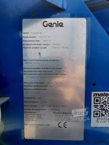 Plataforma de trabalho telescópica articulada Genie Z-30/20N RJ