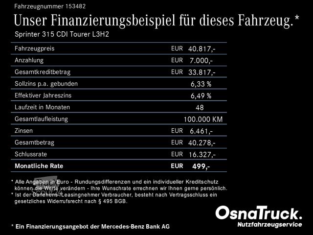 Microbuz Mercedes-Benz Sprinter 315 CDI Tourer L3H2 Klima, Navi, Kamera