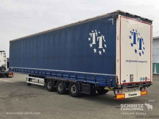 Auflieger mit Pritsche & Plane Krone Semitrailer Curtainsider Mega
