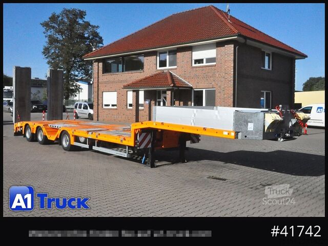 Zema profila puspiekabe FAYMONVILLE Max 100, Tele, hydr. Rampen Radmulden Lenkachse,