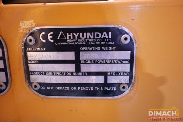 Mini-excavator Hyundai ROBEX35Z-9 Robex 35Z-9 - 3650 kg - airco - CE -...