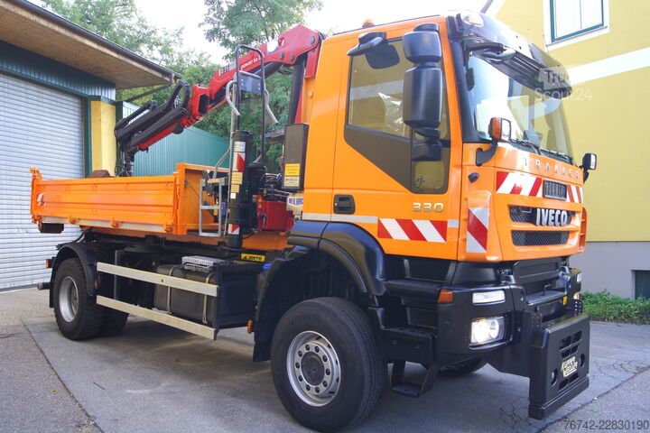 ανατρεπόμενο φορτηγό Iveco 190T33 TRAKKER 4x4/ MARREL-Abrollkipper/ HMF 835/ Euro5
