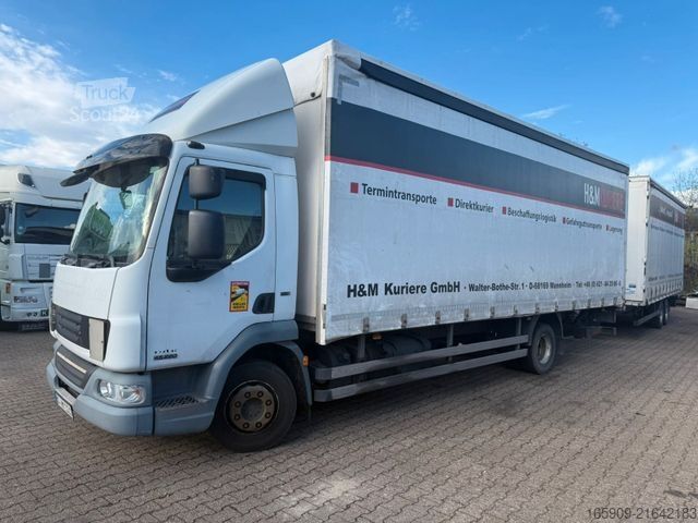 Flatbed truck with tarp DAF LF 45.220 Schiebeplane