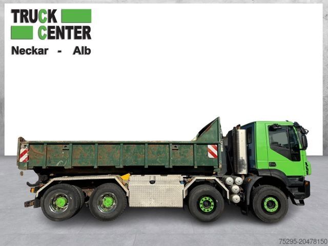 Ruloninė konteinerinė savivartis IVECO TRAKKER AD340T45 8x4 HIAB Hakenlift Retarder