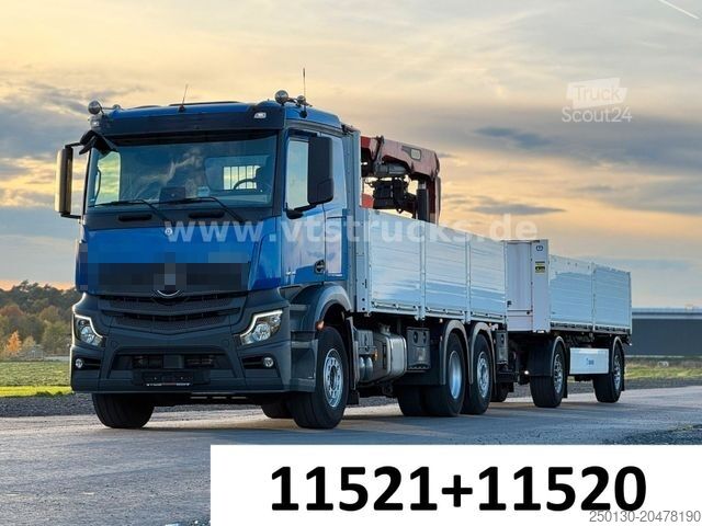 Φορτηγό πλατφόρμα με μουσαμά MERCEDES-BENZ Actros MP5 2545 Palfinger + Krone AZ18