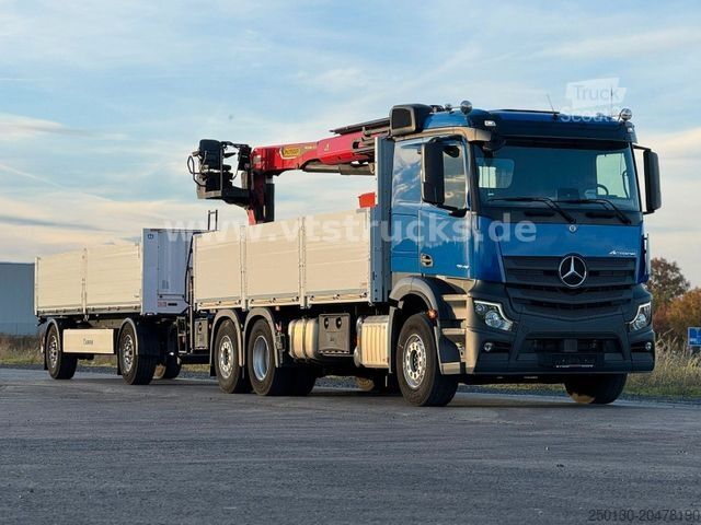 Φορτηγό πλατφόρμα με μουσαμά MERCEDES-BENZ Actros MP5 2545 Palfinger + Krone AZ18