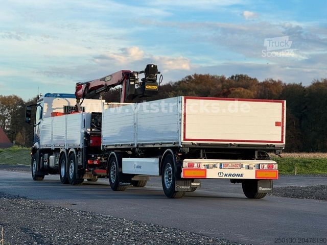 Φορτηγό πλατφόρμα με μουσαμά MERCEDES-BENZ Actros MP5 2545 Palfinger + Krone AZ18