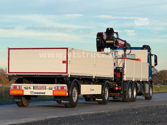 Φορτηγό πλατφόρμα με μουσαμά MERCEDES-BENZ Actros MP5 2545 Palfinger + Krone AZ18