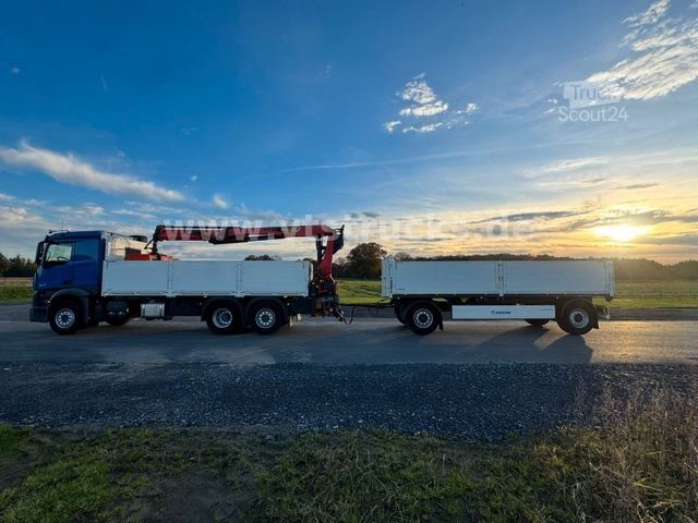 Φορτηγό πλατφόρμα με μουσαμά MERCEDES-BENZ Actros MP5 2545 Palfinger + Krone AZ18