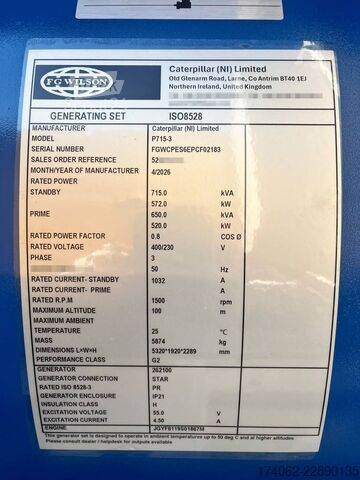 σκύρα FG Wilson P715-3 - 715 kVA Genset - DPX-16023