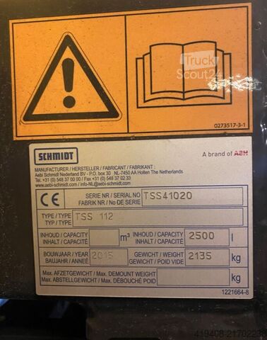 Komunalne maszyny sprzątające Schmidt TSS 122, Like NEW