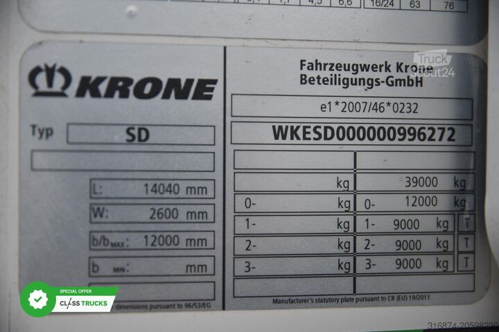 Reefer semitrailer KRONE SDR Cool Liner FP 60 ThermoKing SLXi 300