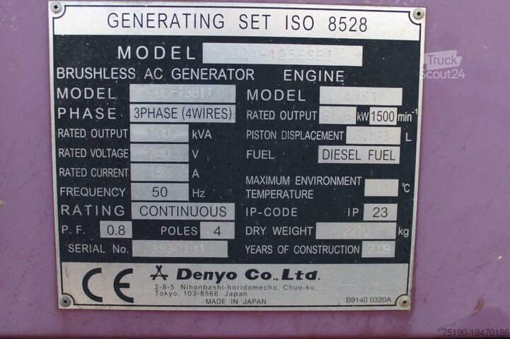 Agregado Denyo DCA 125