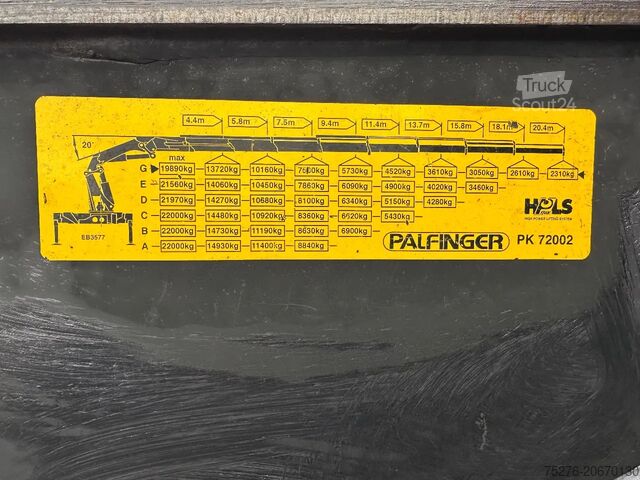 Camion-grue DAF CF 85.380 8x4 Palfinger PK 72002  8x Hydraulisch