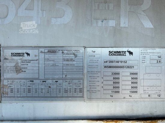 Dieplader oplegger SCHMITZ SCB S3B SKO24, KüHLAUFLIEGER, TK SLXE 400,  LIFTACHSE, FLEISCHBAHNEN