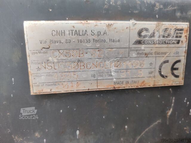 Minigrävare < 7t Case CX 50 with 3 excavator buckets