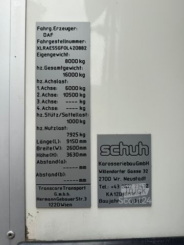 Camion frigorifique DAF LF 55 Kühlkoffer LBW Carrier SUPRA 950 MT Klima