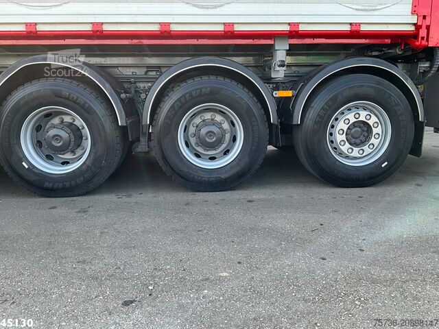 Camion-benne avec grue Mercedes-Benz Arocs 3263 8x4 Euro 6 Hiab 37 Tonmeter laadkraa...