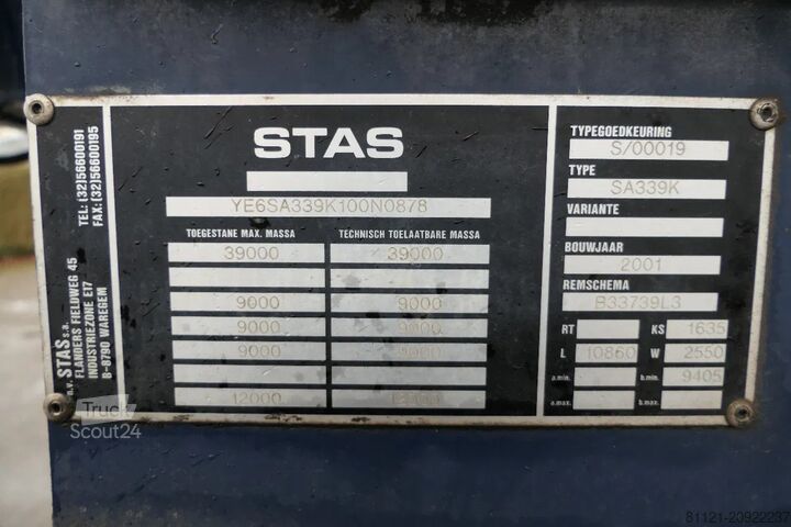 Camion de gunoi Stas SA339K | Tipper/Kipper | BPW Axles | 2001 | Dru...