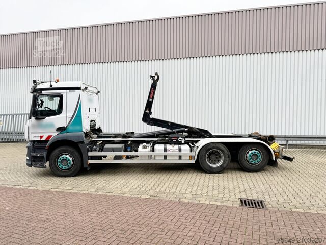 Camión portacontenedores de gancho Mercedes-Benz Antos 2536/43 L 6x2 Antos 2536/43 L 6x2, Liftachse, Hiab XR 21S61 bis 7 m Container