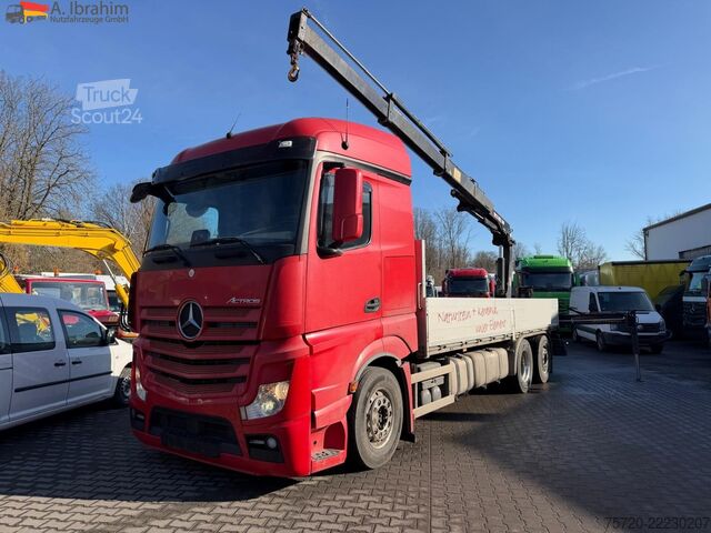 شاحنة مسطحة Mercedes-Benz Actros 2545 Kran HIAB 144 Retarder Lift-Lenkachse 6x2