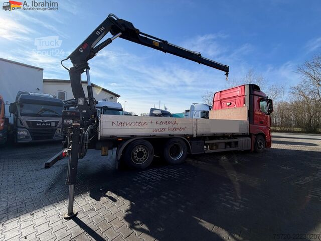 شاحنة مسطحة Mercedes-Benz Actros 2545 Kran HIAB 144 Retarder Lift-Lenkachse 6x2