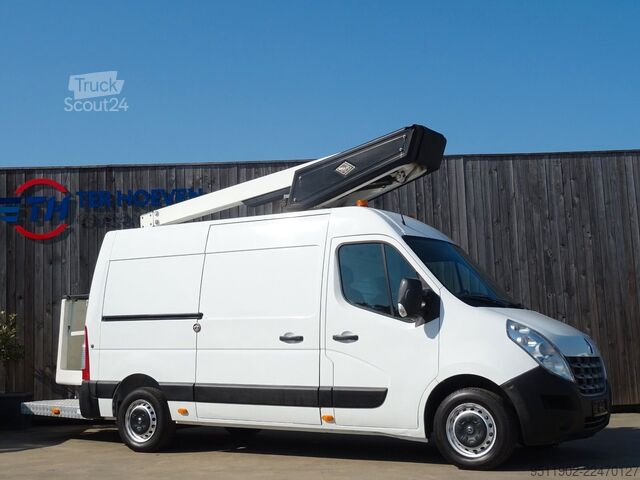 Uz kravas automobiļa uzstādīta darba platforma RENAULT Master 2.3 dCi Hubarbeitsbühne 10M Versalift PTO