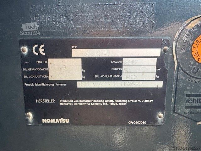 Radlader KOMATSU WA 80 M-7 Radlader Schaufellader 20 km/h