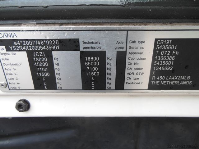 Standaard trekker SCANIA R450, RETARDER, HYDRAULIK, STANDKLIMA, VOLL LUFT