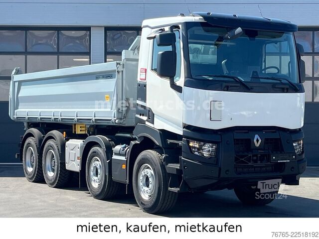 Тристранен самосвал RENAULT C 480 8x4 Meiller Bordmatik, mietkaufen