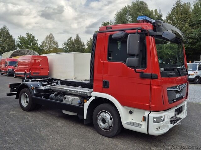 Telehoist ladekrog bil man TGL 8.190 Feuerwehrfahrzeug City Abrollkipper