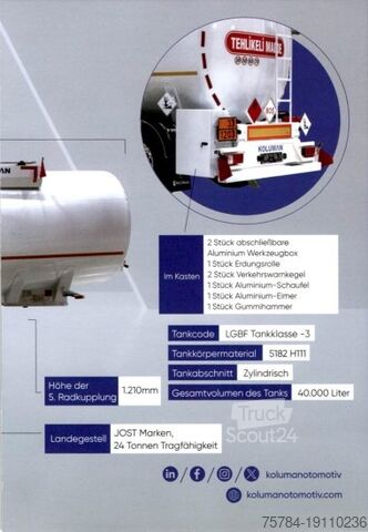 Βυτιοφόρο φορτηγό  5 KAMMER ALUMINIUM TANKAUFLIEGER ADR