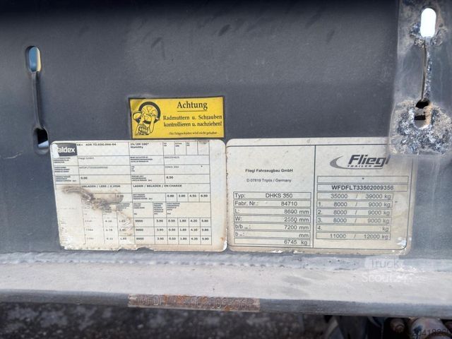 Kippers oplegger FLIEGL DHKS 350 MULDENKIPPER*2013*1HAND*TÜV*LIFTACHSE*