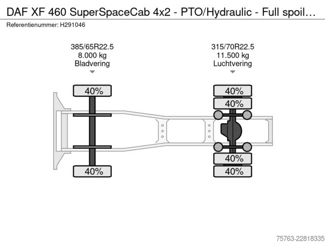 Standard-SZM DAF XF 460 SuperSpaceCab 4x2 - PTO/Hydraulic - Full...