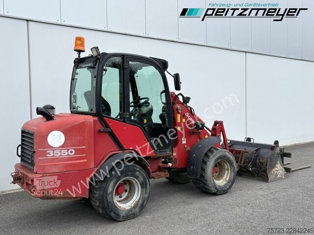 Kolesni nakladalnik Schäffer Hoflader 3550 mit Kabine, Schaufel+Gabel