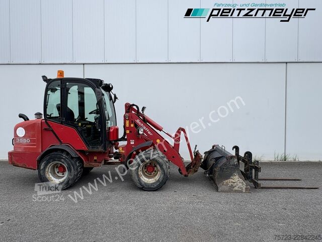 Kolesni nakladalnik Schäffer Hoflader 3550 mit Kabine, Schaufel+Gabel