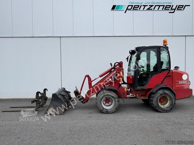 Kolesni nakladalnik Schäffer Hoflader 3550 mit Kabine, Schaufel+Gabel