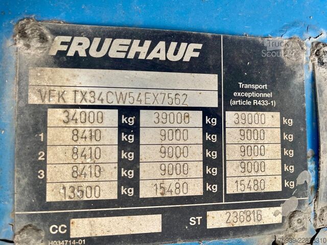 Ladepritsche Fruehauf TX34CW 3 assen open laadbak