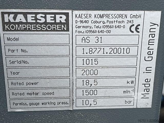 Kompresor za rashladni plin Kaeser AS 31