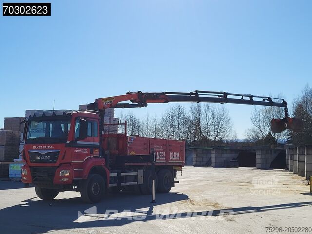 Camião basculante com grua MAN TGS 33.440 6X4 Palfinger PK23001-EH Kran Crane ...