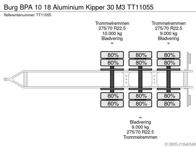 Skraldevogn Burg BPA 10 18 Aluminium Kipper 30 M3