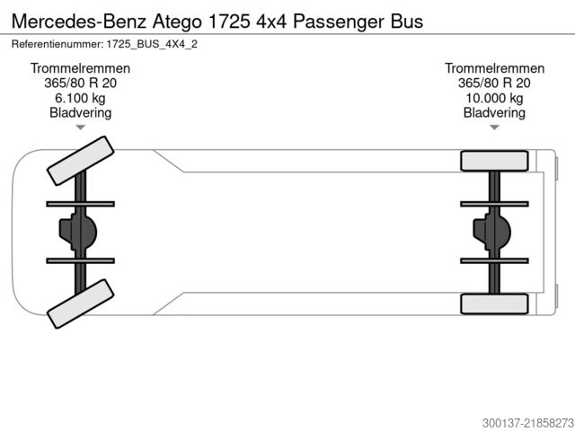Touringcar Mercedes-Benz Atego 1725 4x4 Passenger Bus
