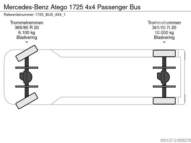 Touringcar Mercedes-Benz Atego 1725 4x4 Passenger Bus