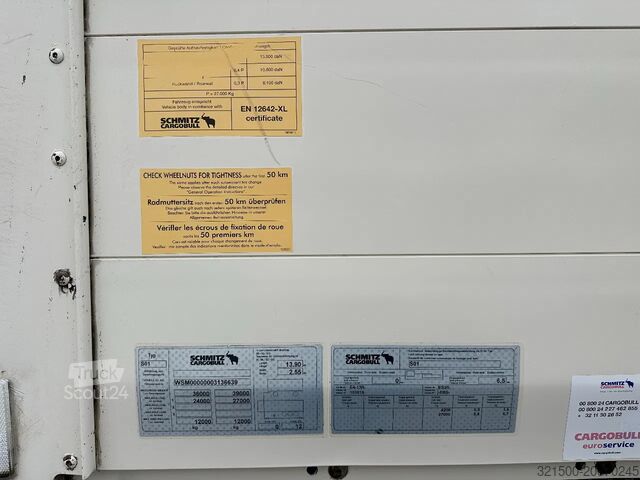Bâches coulissantes Schmitz Cargobull Schuifzeil -Dak / SAF-Disc