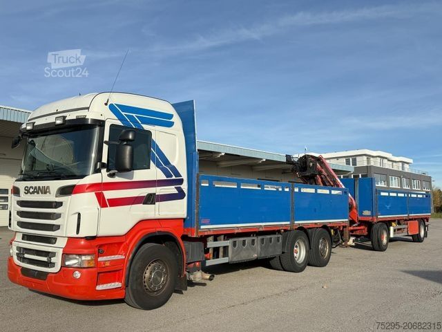 Camion plateau SCANIA R500 V8 Atlas Kran kompl. Hänger- Zug!
