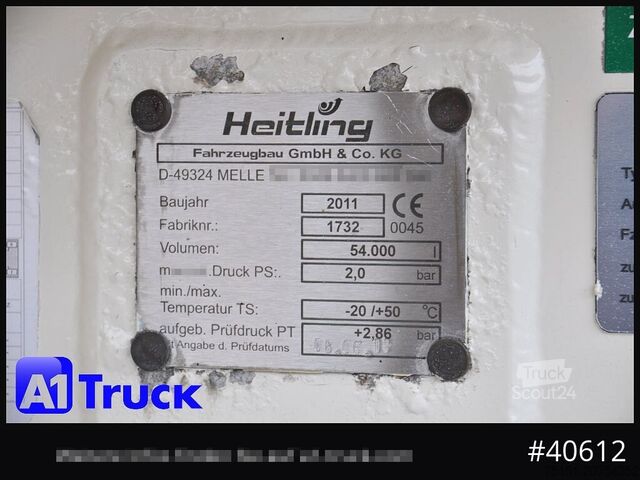 Silo sættevogn HEITLING SDBH 54, 7 Kammern, Futter Feed Lenkachse, Alufelgen,